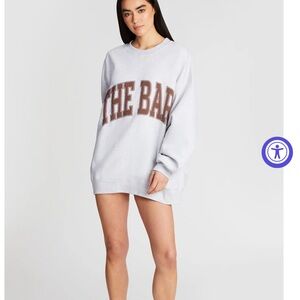 The Bar Heather Gray and Chocolate Varsity Sweatshirt Size Large